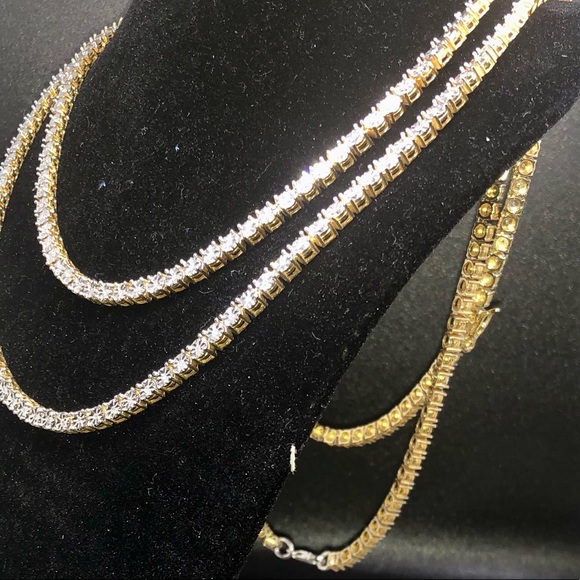 2 REAL DIAMOND TENNIS CHAINS NOT CZ READ POST WOW - Picture 4 of 17